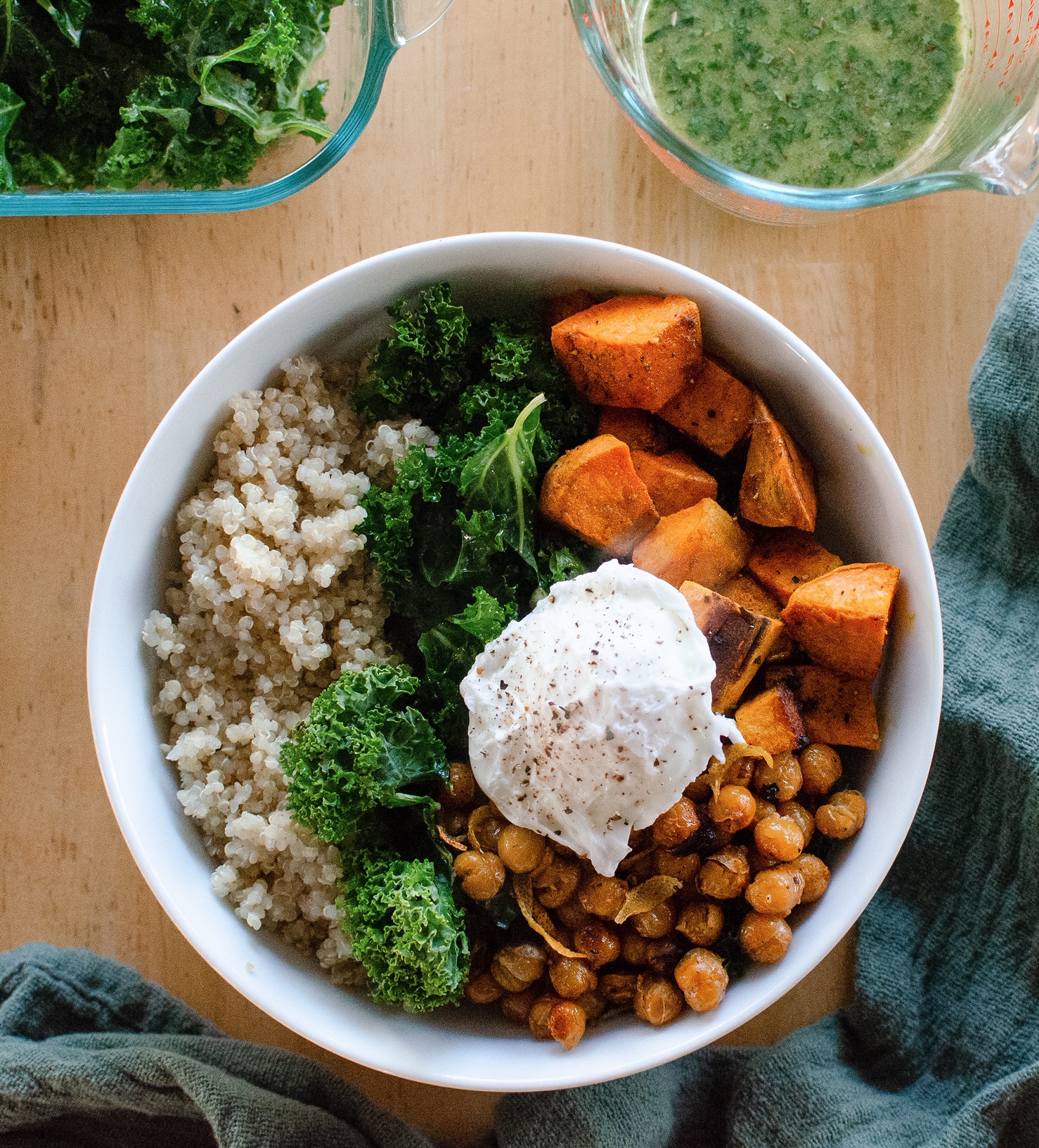 Healthy Sweet Potato and Chickpea Bowl with Lemon-Herb Dressing ...